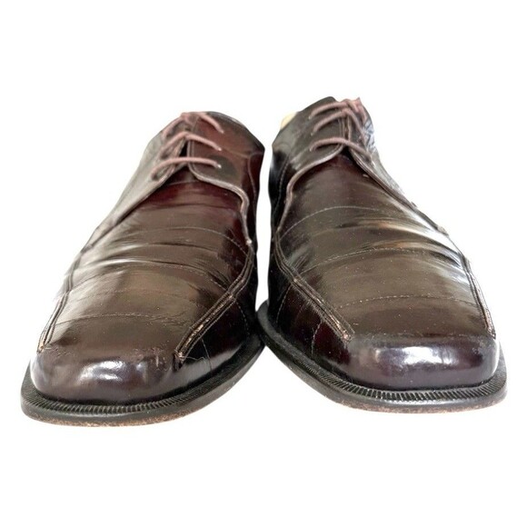 Mezlan Platinum Dinan Brown Leather Eel Skin Lace Up Dress Shoes Size 12M main image 6
